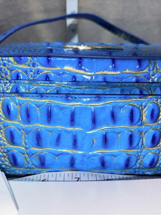Brahmin Blue Croc-Embossed Top-Handle Crossbody Bag - Picture 9 of 12